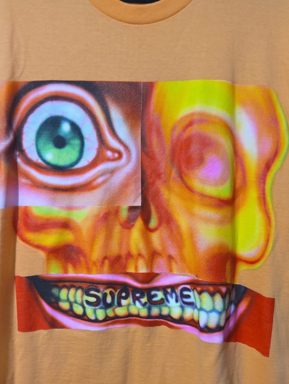 Supreme Orange Graphic Skull Tee - Picture 2 of 3